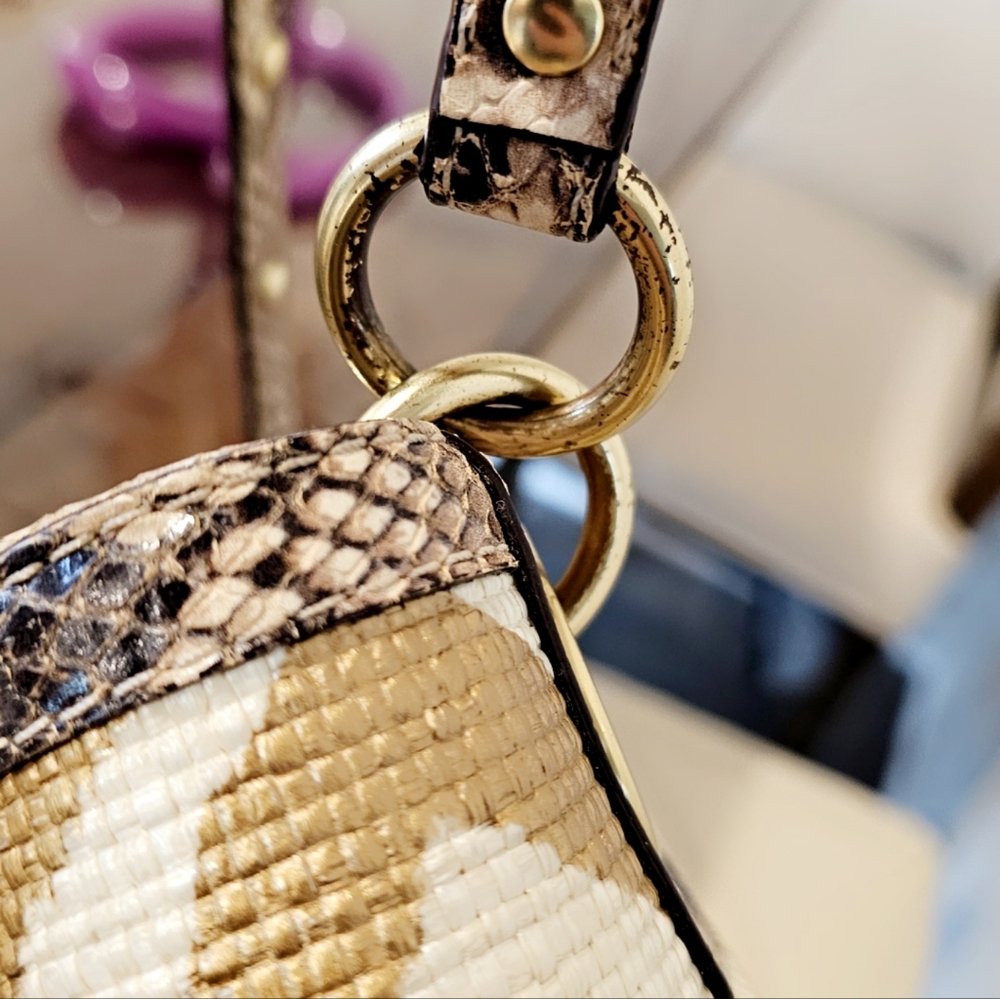 Coach Rare Zebra Python Leather, Straw Bag/Tote &… - image 6